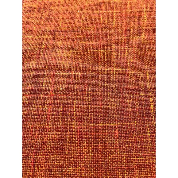 Vintage 70s pleated curtain, burnt orange/brick red thick woven, single panel - Picture 4 of 10